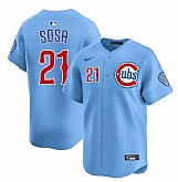 Men's Chicago Cubs #21 Sammy Sosa Blue 2024-25 2nd Alternate Limited Stitched Jersey Dzhi,baseball caps,new era cap wholesale,wholesale hats